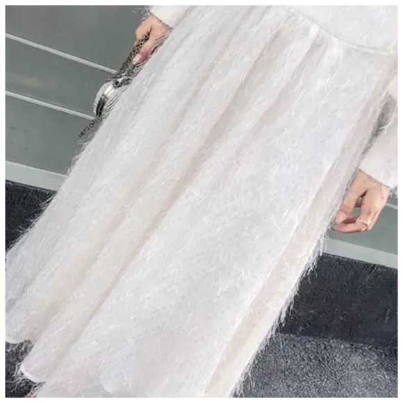 π The Lecia Cream Eyelash Fringe Dress - Picture 7 of 8